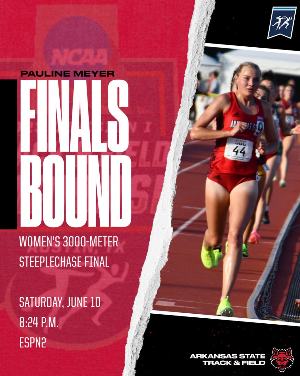 🔛 to the finals!!

Pauline finished in 9:51.86 to punch her 🎟 to Saturday’s steeplechase final!

#WolvesUp🐺