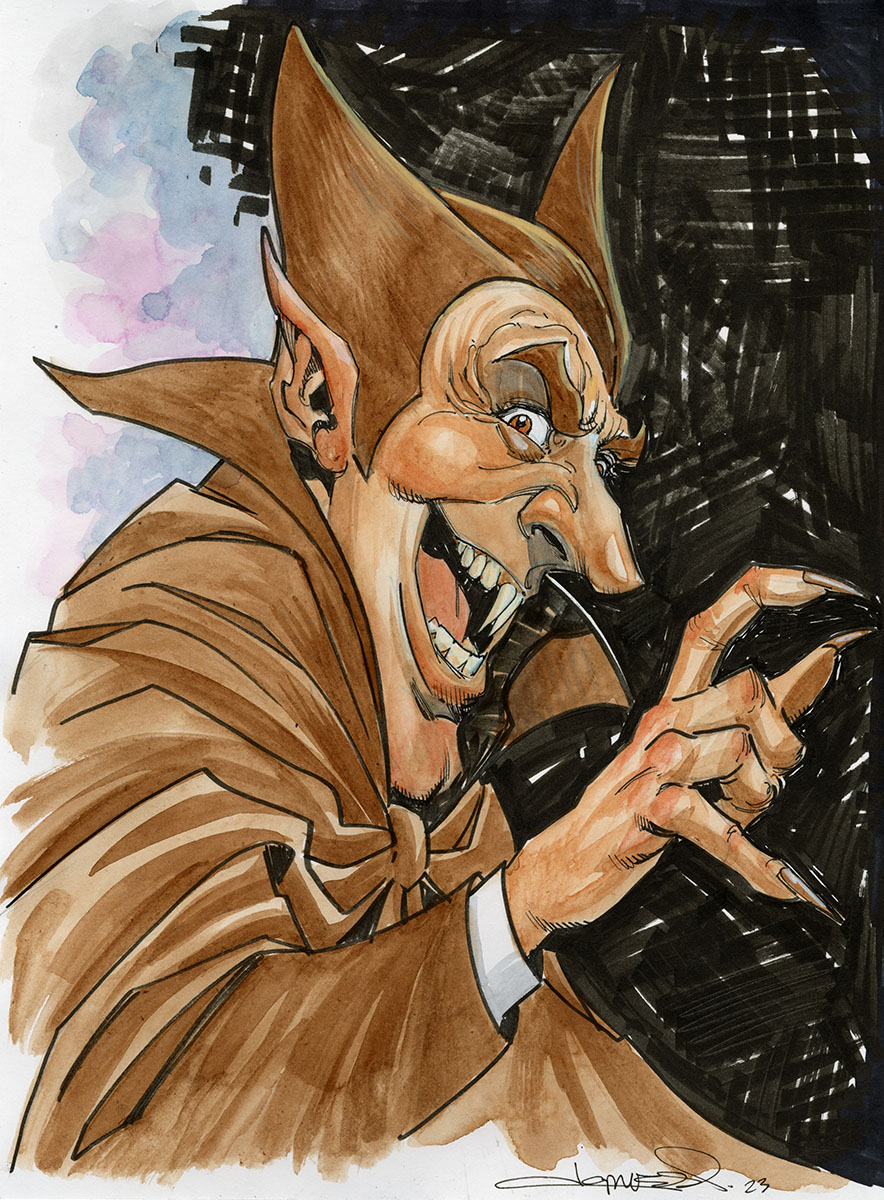 aaronlopresti's tweet image. #CountChocula pen and ink and watercolor.  The cereal obsession continues!  @dwamsart @comickelsey