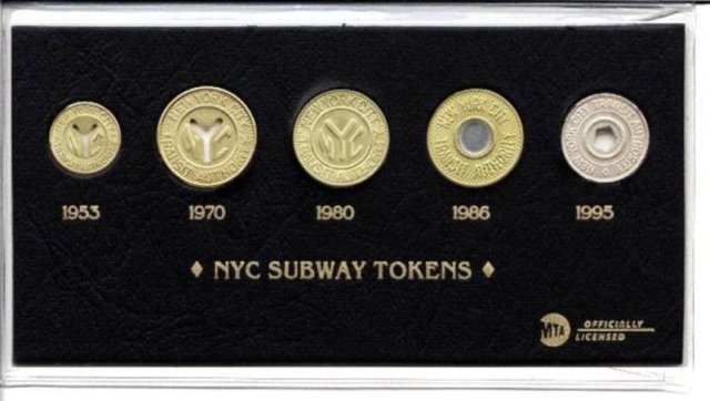 toastingnyc's tweet image. Why not? This day in #TransitHistory, 1981: New York City introduced a new brass, Y-cut-out token for subways and buses