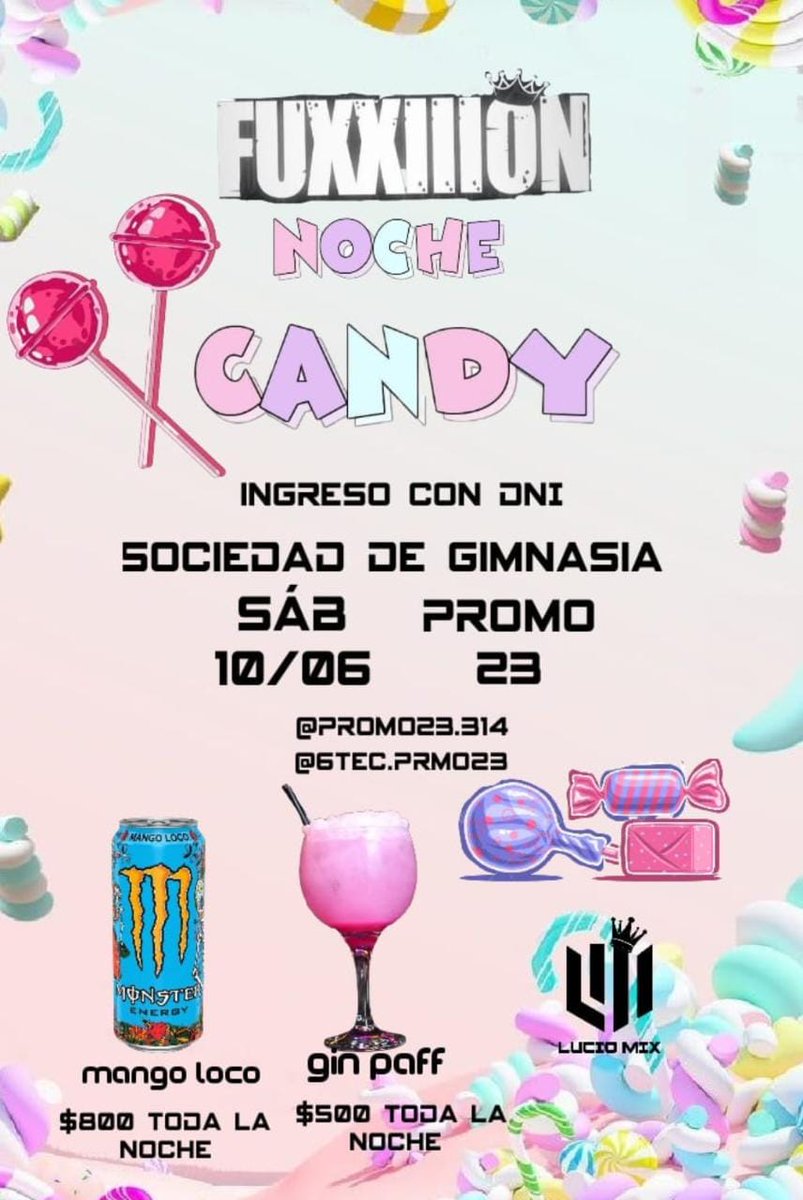 #todo noche candy,  La fiesta del findeee!! La promo 23 los espera con la mejor onda con una noche inolvidable, con promos en barra regalo en la noche y sorteo, no te  lo podes perder!!!
Yá podés participar del sorteo⬇️ instagram.com/promo23.314?ig…