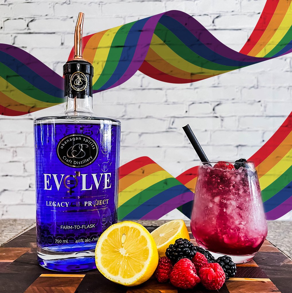 Cheers to Kelowna Pride Week/Month & embracing the power of diversity! 🌈We created Evolve Gin to celebrate gender diversity & to support local organizations standing up against gender & sexual based discrimination.  Raise a glass to celebrate love, acceptance, & equality. 🥂❤️