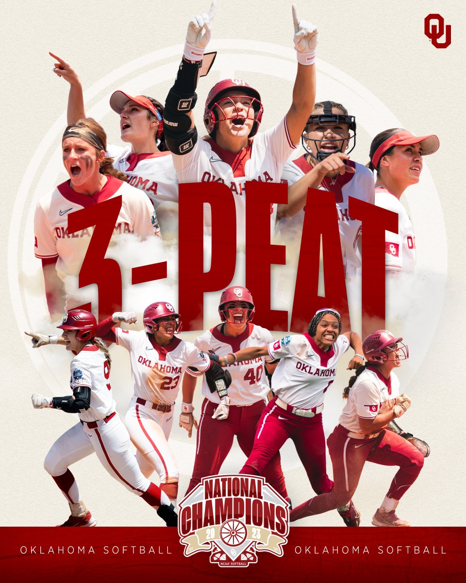 𝐓𝐇𝐄 𝐐𝐔𝐄𝐄𝐍𝐒 𝐎𝐅 𝐒𝐎𝐅𝐓𝐁𝐀𝐋𝐋 👑

Congratulations, <a href="/OU_Softball/">Oklahoma Softball</a> 🏆

#ChampionshipMindset