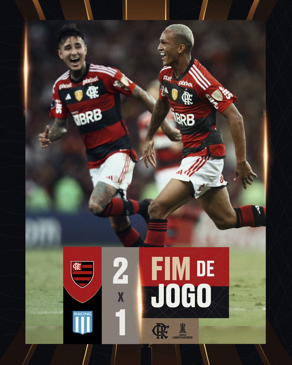 Flamengo's tweet photo. FFFFFFFIIIIIIIIIIMMMMMM DE PAPO NO MARACA! DEU MENGÃO! VITÓRIA DE CRIA! OS GAROTOS DO NINHO WESLEY E VICTOR HUGO BALANÇARAM AS REDES! BOTA MAIS TRÊS PONTOS NA CONTA DO MENGÃO! VVVAAAAMMMOOOOOOS FLAMMMEEEEENNNGOOOOOOOO

#FLAxRAC #VAMOSFLAMENGO https://t.co/OX8mZc3vrz