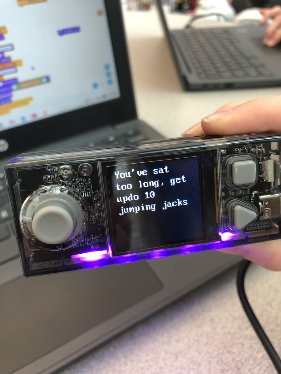 FatimaLeal21's tweet image. Students continued with the Cyber Pi coding today. They added sound and lights to their notifications. @CaradocPS @ms_ctobias @LOGICSAcademy #cyberpi