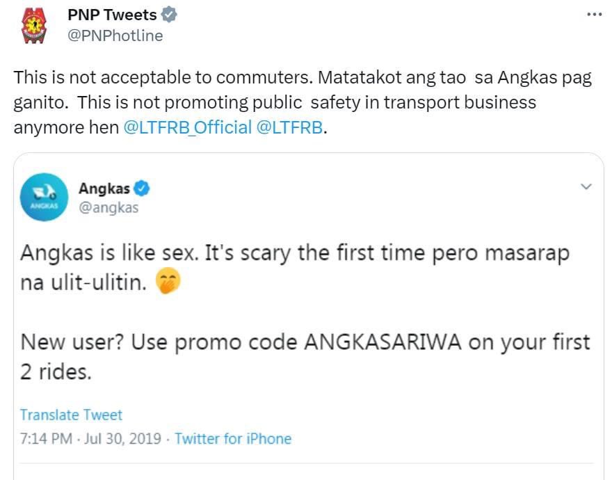 They got called out by PNP in 2019 for a similarly distasteful campaign