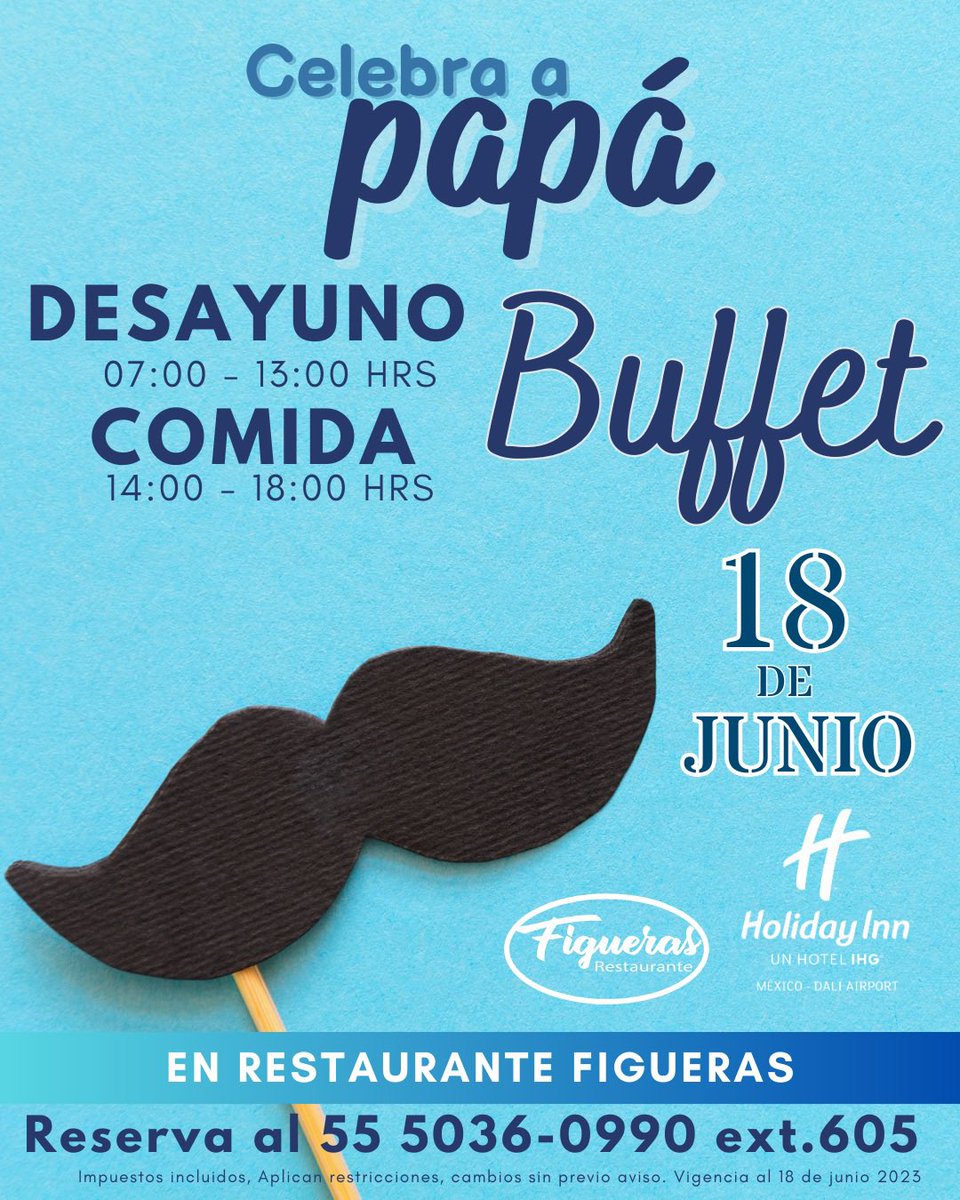 HINmexdali's tweet photo. Celebra a papá en #Figueras
Disfruta de un desayuno buffet o comida acompañado de tus seres queridos 
☎️Llama y reserva al 55 5036 0990 ext 605 
.
.
.

#buffet #papá #restaurant #cdmx #CDMX https://t.co/kF1fKromsN