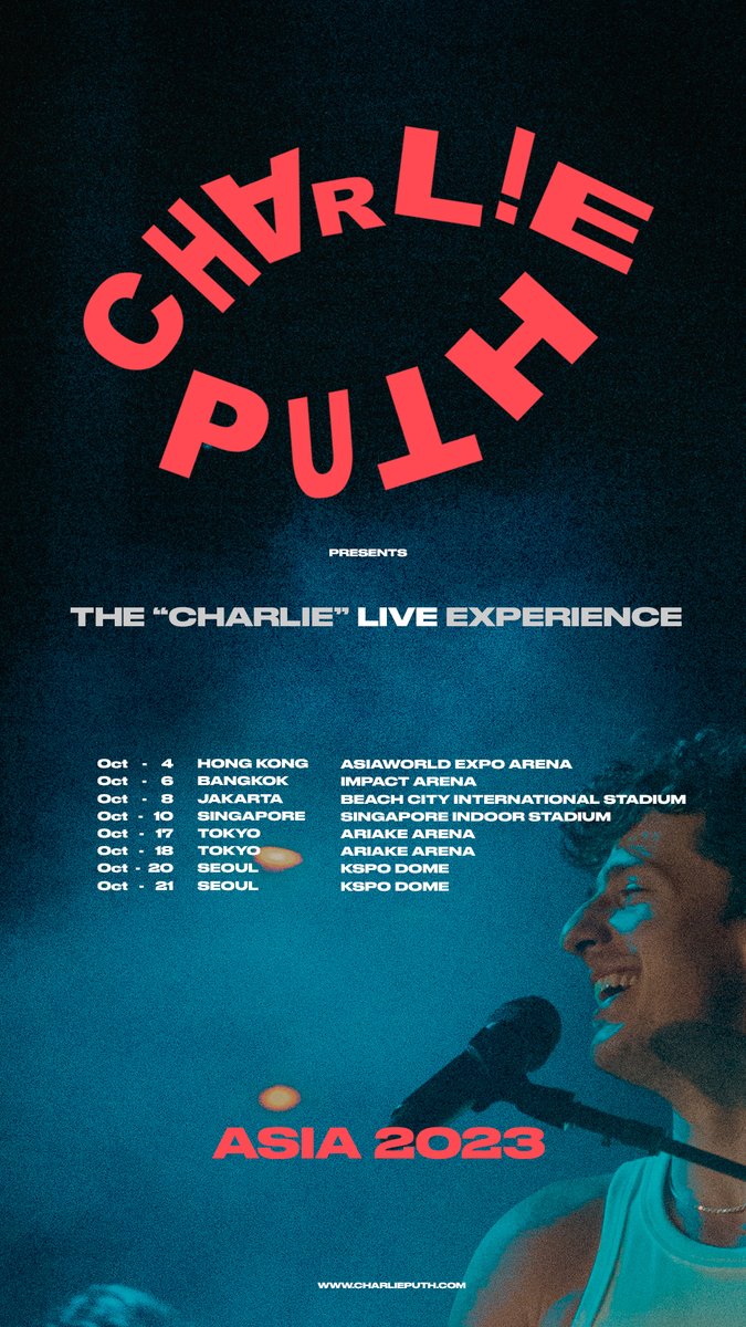 ASIA. Pre sale access if you’re on my newsletter! charlieputh.com/tour