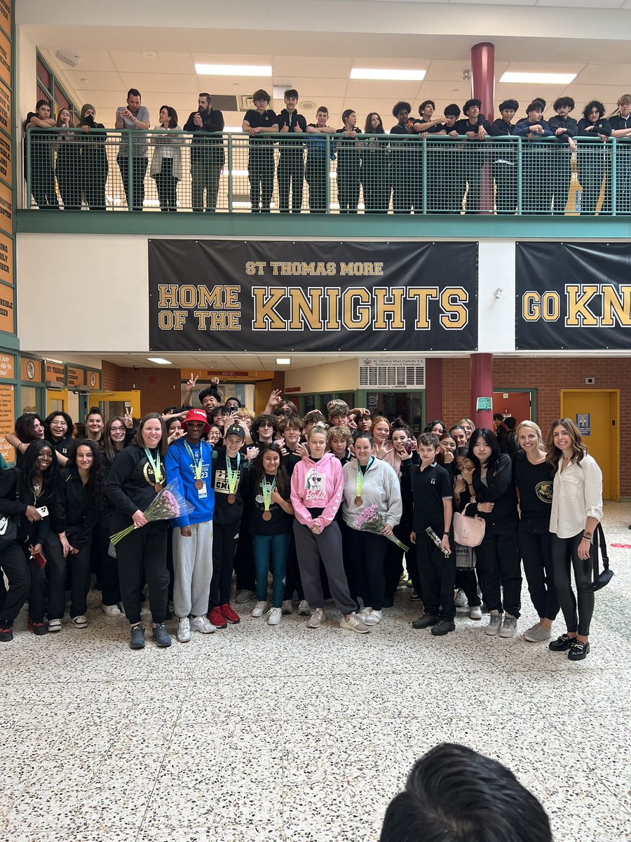 Proud of our Bronze medal winning Bocce team, who participated in the Special Olympics in Kingston. The students and staff welcomed them back to the school, STM-Style.