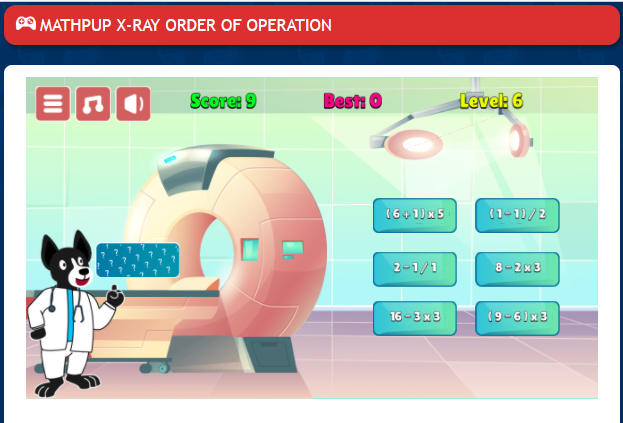 INFO: MathPup X-Ray Order of Operation. Once you have revealed the answer make the correct diagnosis by dropping the answer on the problem it solves. i4c.xyz/y7srkazy #edchat #6thchat #7thchat #8thchat #algebra