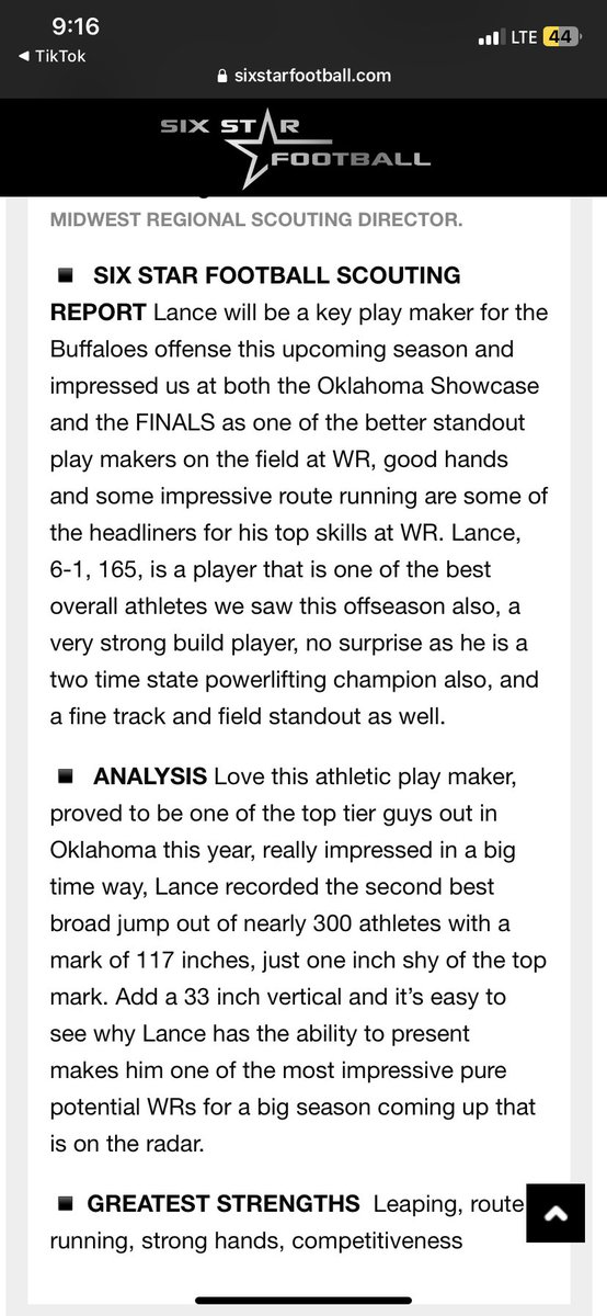 Thank you @6starfootballMO for the write up.