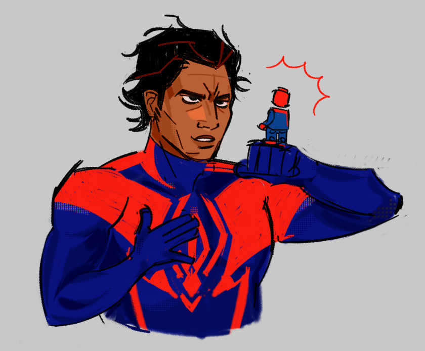 miguel o'hara and lego spiderman are best friends forever #MiguelOHara #AcrossTheSpiderVerse