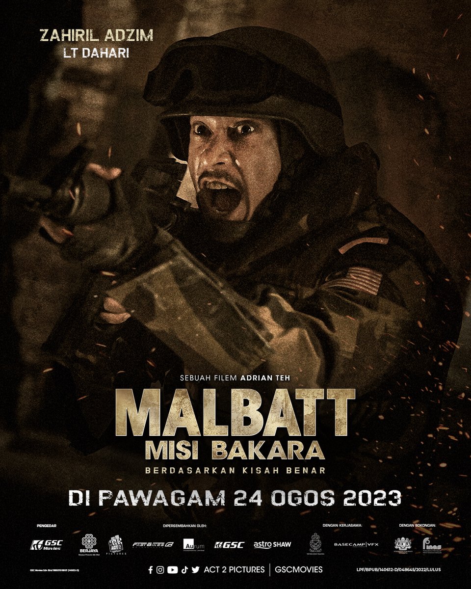 Pengorbanan mereka, kebanggaan Malaysia. Saksikan para perajurit dalam MALBATT : Misi Bakara di pawagam GSC 24 Ogos 2023 💥

#MALBATTMisiBakara <a href="/Bront_Palarae/">Bront Palarae</a> <a href="/adlinamanramlie/">AdlinAmanRamlie</a> @theonlyfauzinawawi <a href="/tonyeusoff/">tony eusoff</a>  <a href="/Shaheizy_Sam/">Shaheizy Sam Samad</a> <a href="/hairulazreen/">Hairul Azreen</a>
