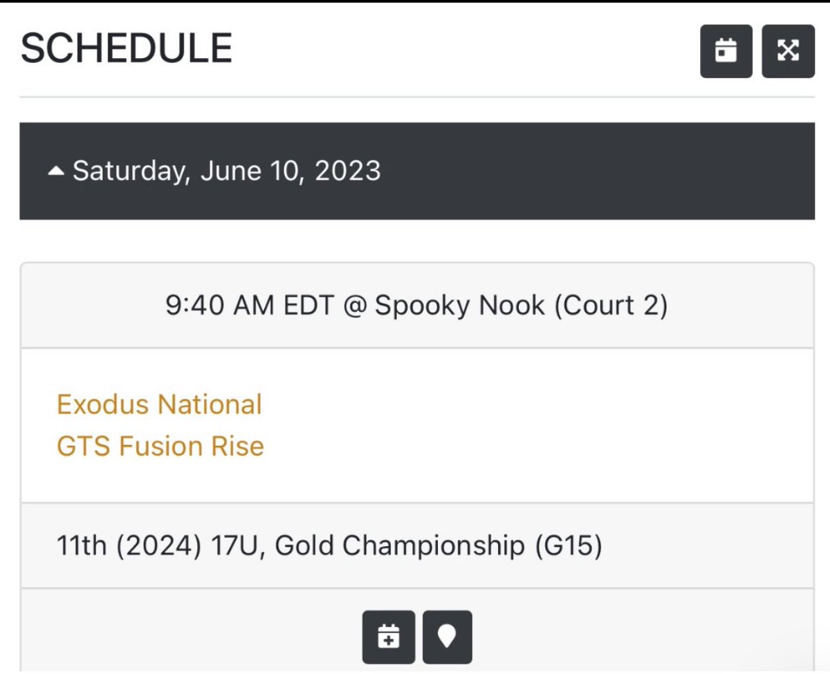 I’ll be at Spooky Nook this weekend! First game is on Saturday at 9:40am on court 2.
Bracket play weekend!! 
<a href="/GTS_Fusion/">GTS Fusion Basketball</a> 
<a href="/Jasmith1989/">Joseph Smith</a>