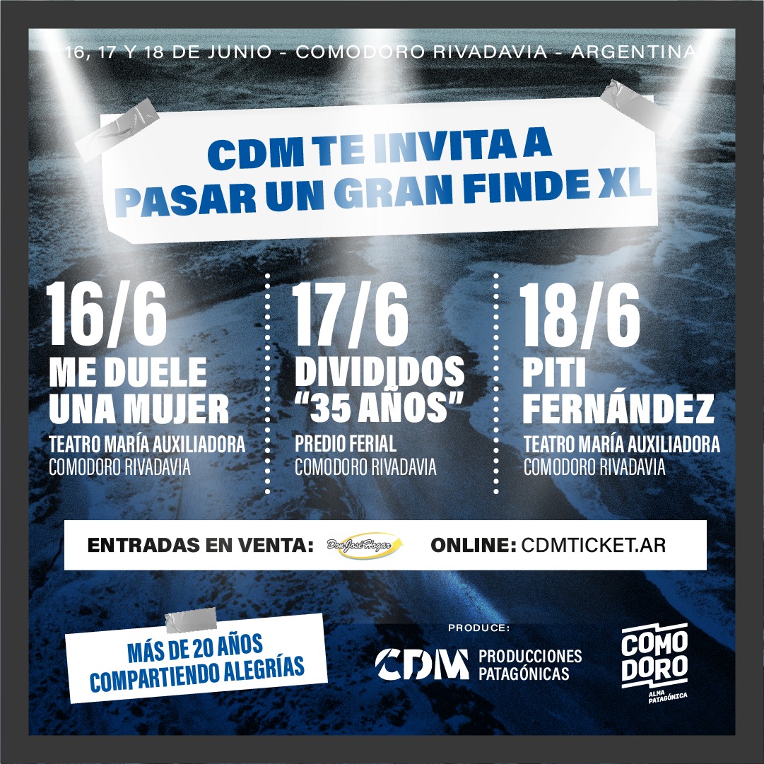CDMProducciones's tweet photo. #diadelpadre en #Comodoro. 
Fin de semana xxl.
Mucho para hacer!!! https://t.co/BLDJ4lkMMq