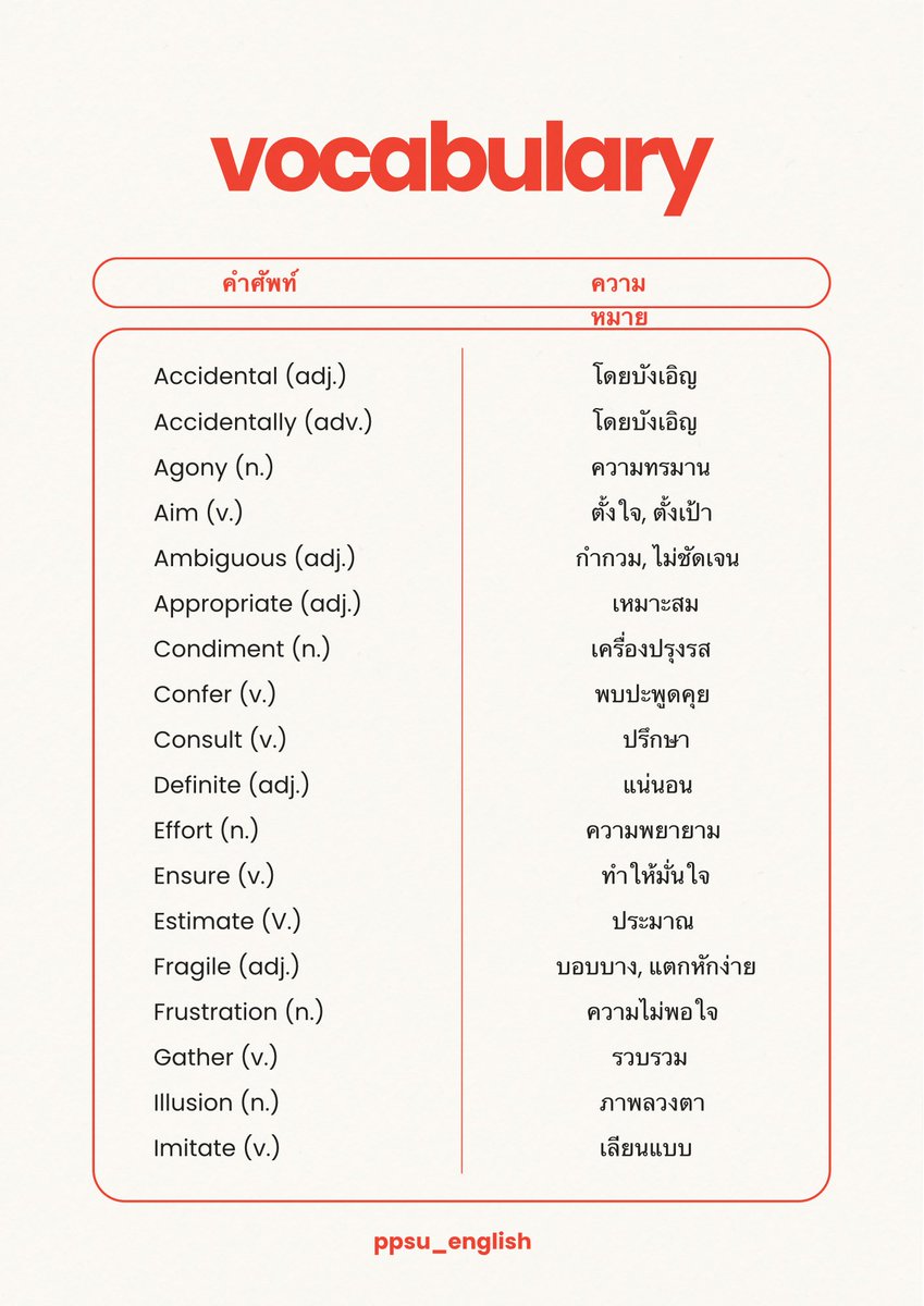 ppsu_English -ลงศัพท์ทุกวัน- tweet media