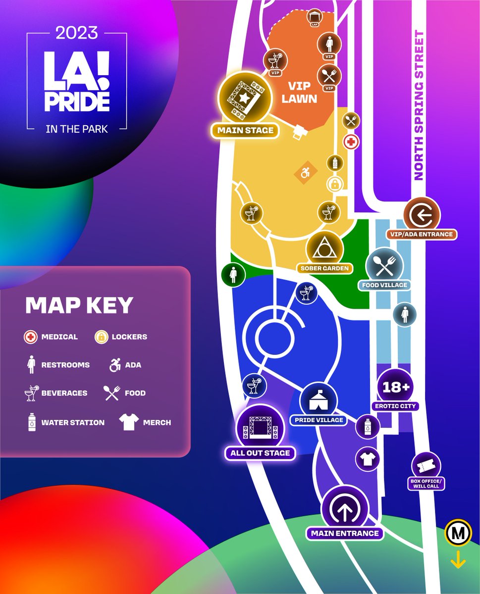 can you believe?! LA Pride in the Park is TOMORROW 🤯 get ready to party by scoping out our official map! FAQ: shorturl.at/kPQ15