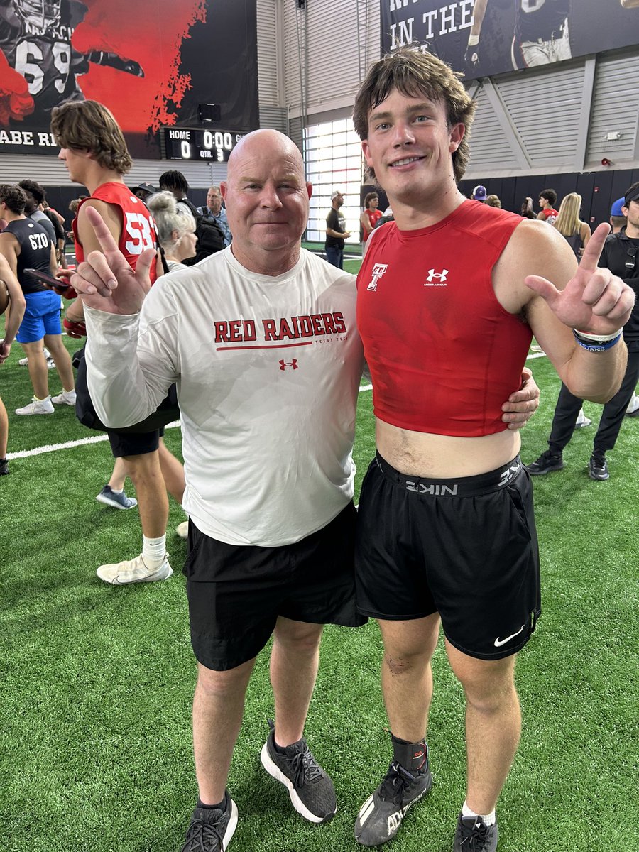 I had a great time at the @TexasTechFB camp today. Thank you! @JoeyMcGuireTTU @TTUCoachBook @CoachKennyPerry