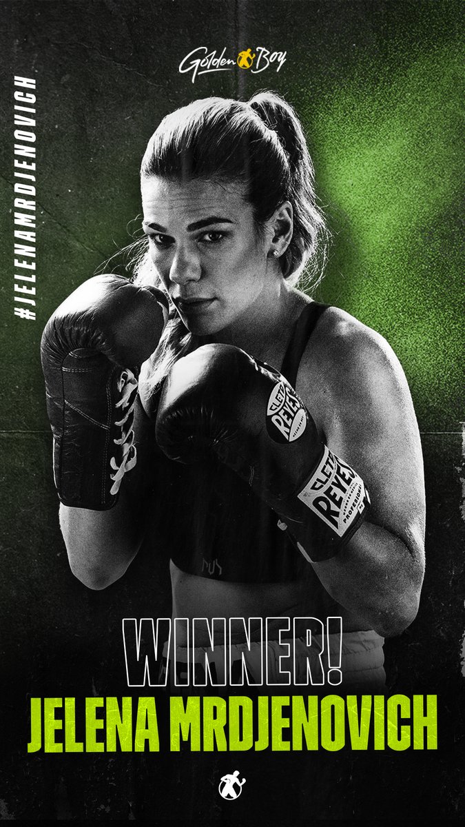 After a tough 10 round battle, Jelena Mrdjenovich wins by Majority Decision.

#FloresSantibanes | LIVE on Golden Boy Fight Night

Youtube
bit.ly/3P2ss4p
Facebook
fb.me/e/3JnIrmjtW
DAZN
bit.ly/38tCIiS