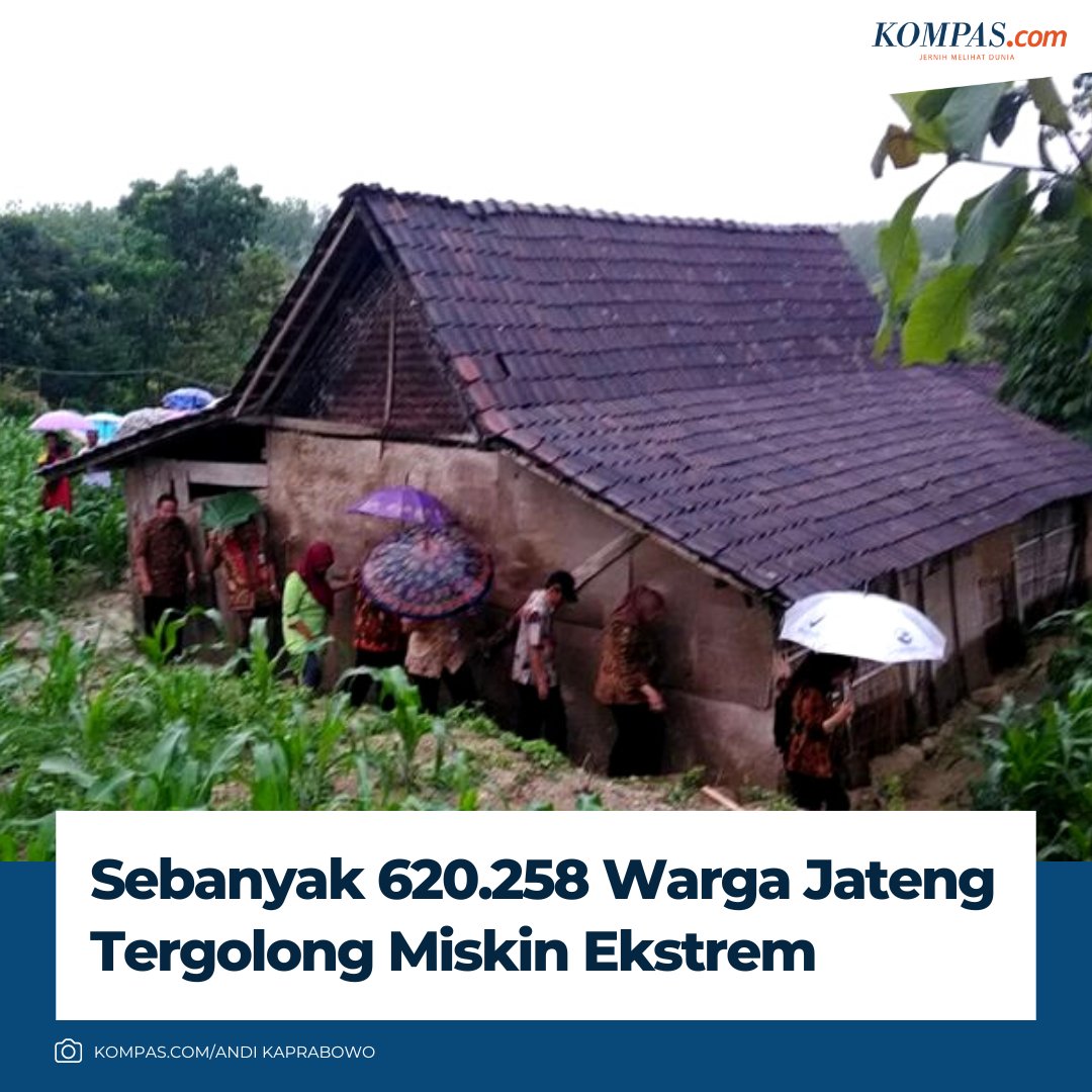 Sebanyak 620.258 Warga Jateng Tergolong Miskin Ekstrem 

Baca selengkapnya di sini: bit.ly/3Nn41O5