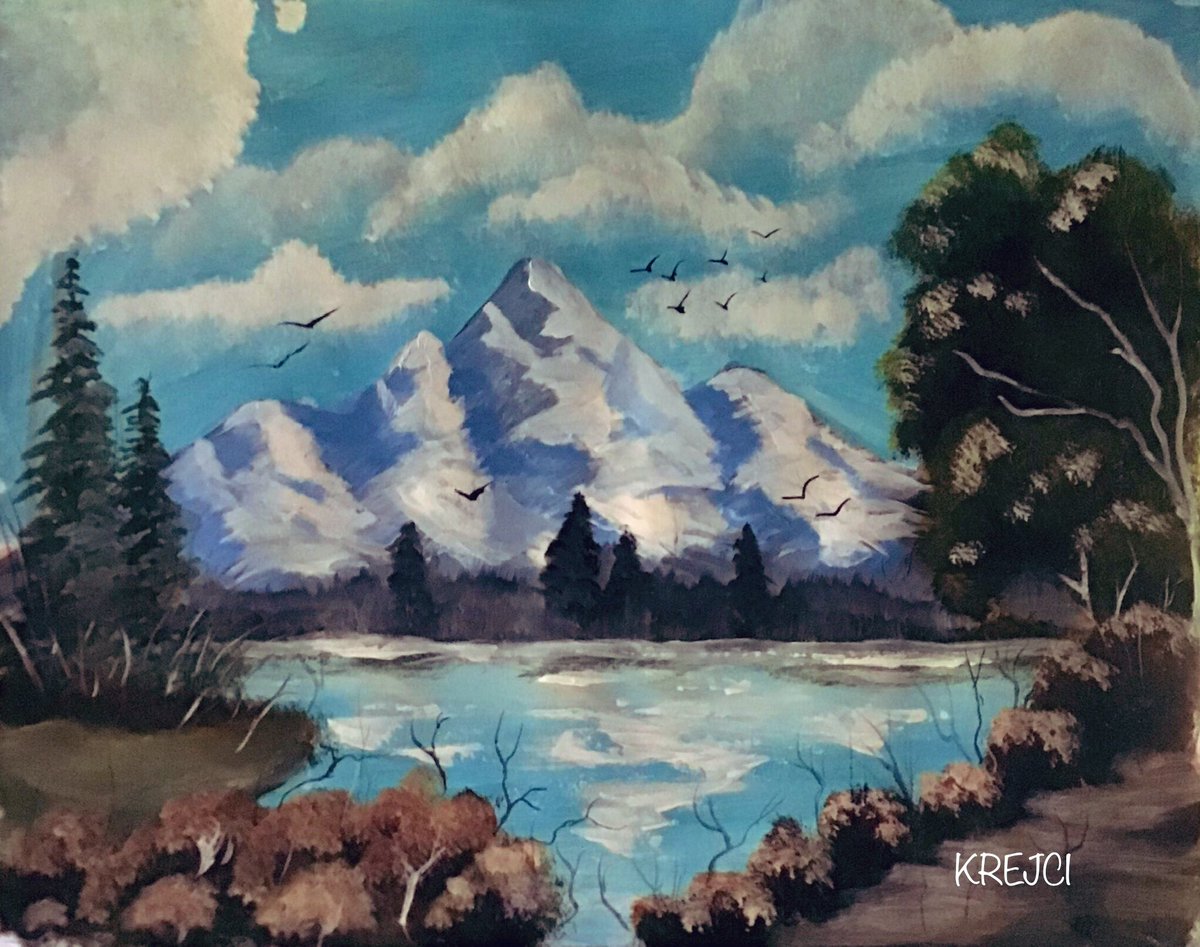 Acrylic paint by number from Michael’s #paintbynumber #rickkrejci #seattleartist #acryliclandscape #art