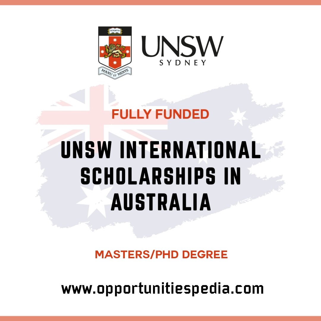 Opedia3's tweet image. UNSW International Scholarships 2023-24 in Australia

Details: bit.ly/3flQ8wK

Host: University of New South Wales (UNSW)

 Benefits:
📌Scholarship Value: $35,000 per annum
📌Tuition Fees
📌Overseas Student Health Cover
📌A Research Stipend

Deadline: 30 September 2023.