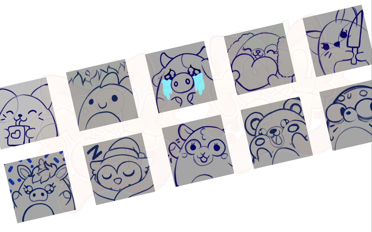 Would anyone be interested in Squishmallow themed premade emotes and assets? 👀 

#twitchemotes #TwitchEmoteArtist