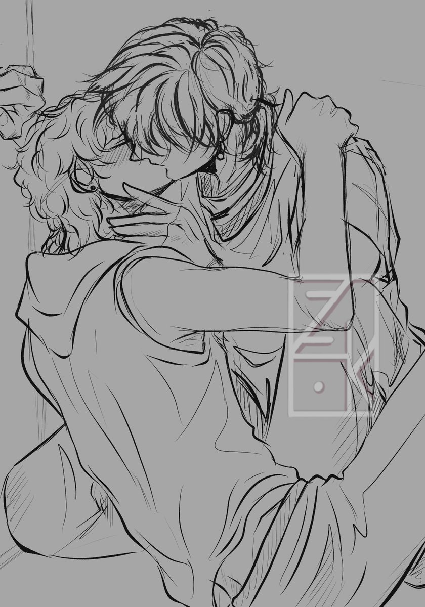 DanMidou's tweet photo. Damn, this pose was hardcore!! but I managed to do it, I think XD 
(I'm on a roll with another VanCove sketch)
#artmoots #OurLifeBeginningsAndAlways #Ourlifenowandforever #coveholden #yaoi #vn #visualnovel #gameart #arttwt #animeart #animeboys #shounenai #CLIPSTUDIO @Patch_Games https://t.co/2vsZhrkFex