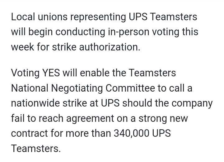 BrJoeBalkis's tweet photo. 6/5/23 #upsNegotiationsUpdate
#2023TeamstersupsContractCampaign
#TeamstersMembers should vote unanimously to authorize a #strike
It doesnt mean we will strike, but the hope is it will pressure not only #upsManagement but #TeamstersOfficers also to #negotiate a better #upsContract https://t.co/Q6F4PXrn1u