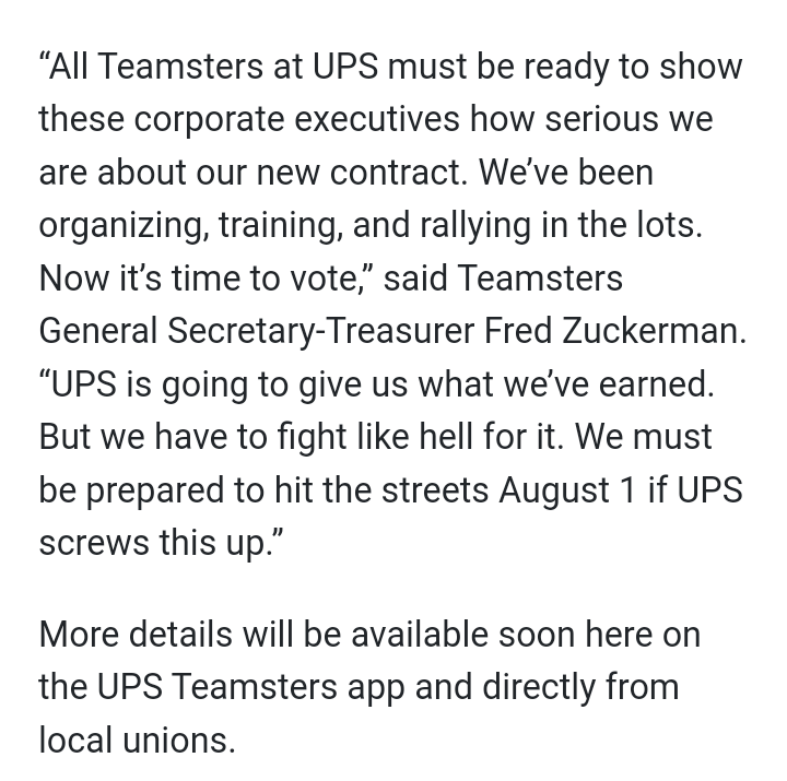 BrJoeBalkis's tweet photo. 6/5/23 #upsNegotiationsUpdate
#2023TeamstersupsContractCampaign
#TeamstersMembers should vote unanimously to authorize a #strike
It doesnt mean we will strike, but the hope is it will pressure not only #upsManagement but #TeamstersOfficers also to #negotiate a better #upsContract https://t.co/Q6F4PXrn1u