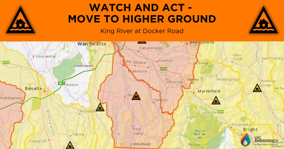 VicEmergency on Twitter "WATCH & ACT RIVERINE FLOOD Move to Higher Ground Incident Location