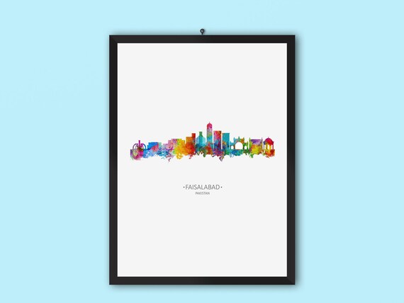 Faisalabad, Pakistan Skyline & Cityscape | Pakistan Art Print bit.ly/3bxcmy9 #popularartwork #topsellingshops #pakistancityscape @etsymktgtool