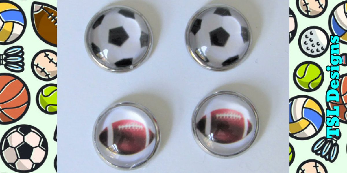⚽️Soccer and 🏈Football Stud Earrings, Set of 2 Hypoallergenic Stainless Steel Studs
etsy.com/listing/892963…
#soccer #soccergirl #football #sportsjewelry #earrings #handmade #jewelry #handcrafted #shopsmall #etsy #etsystore #etsyshop #etsyseller #etsyhandmade #etsyjewelry