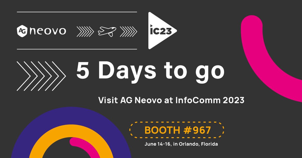 AGNeovoDisplays's tweet image. Join AG Neovo at #InfoComm2023 in Orlando, Florida! We can't wait to meet you face-to-face at booth #967. Get ready to experience the #Meetboard interactive display and the innovative #MeetCloud online whiteboard software: agnevo.com/en_us/infocomm…