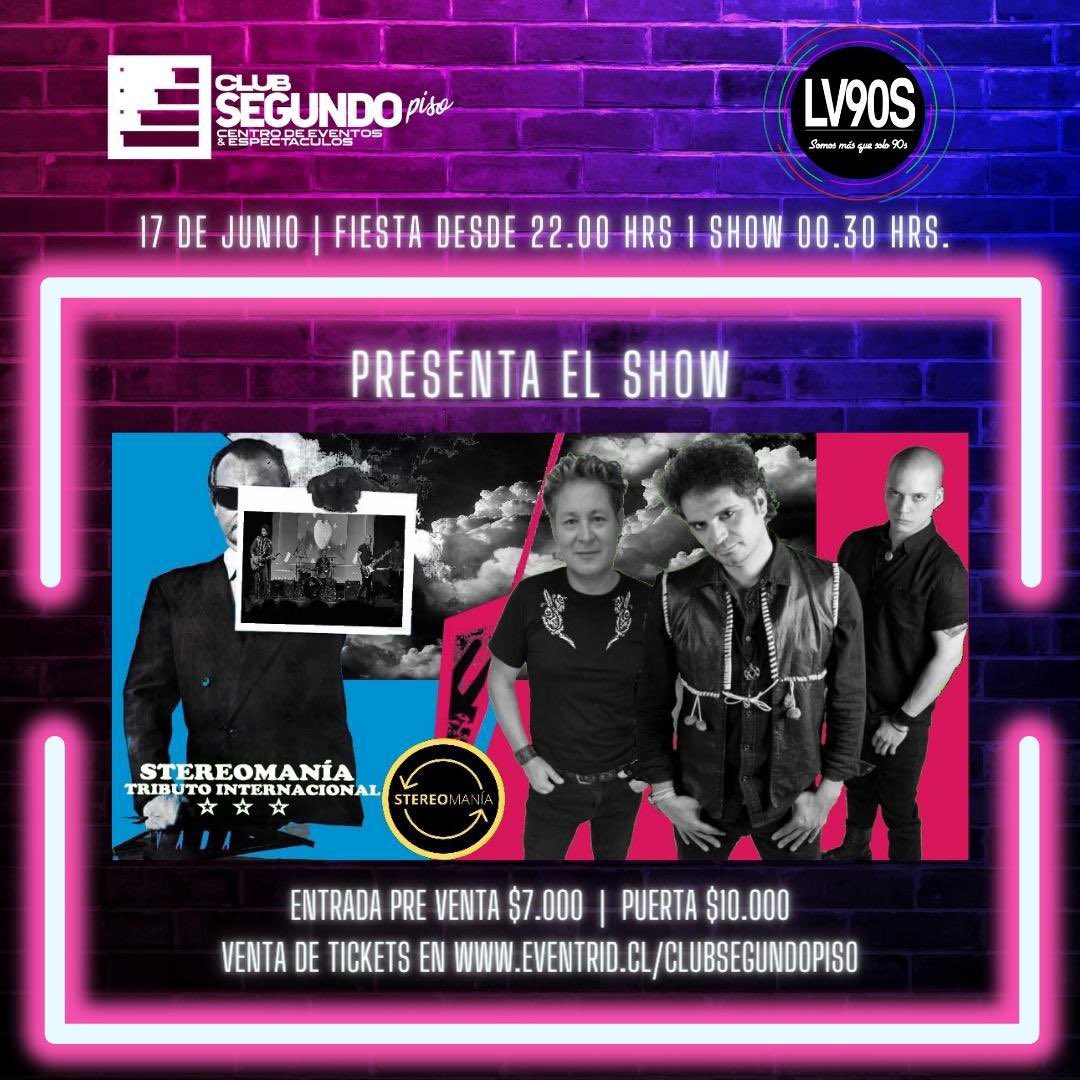 Lv90scl's tweet photo. 17 de junio! Fiesta LV90s llega a la noche porteña!!
Partimos la pachanga con @VjAsalvatierra y con Dj Krloz y luego el increíble show de Stereo Manía para recordar los grandes éxitos de #SodaStereo 
Pre venta https://t.co/J1VX1BzMl1
y vive la experiencia LV90s 🥳
#valparaiso https://t.co/5p5isbpAGv