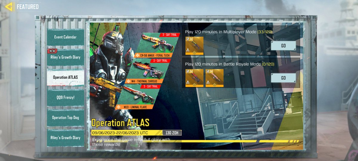 New operation Atlas in Garena but i don't know about Global though...
