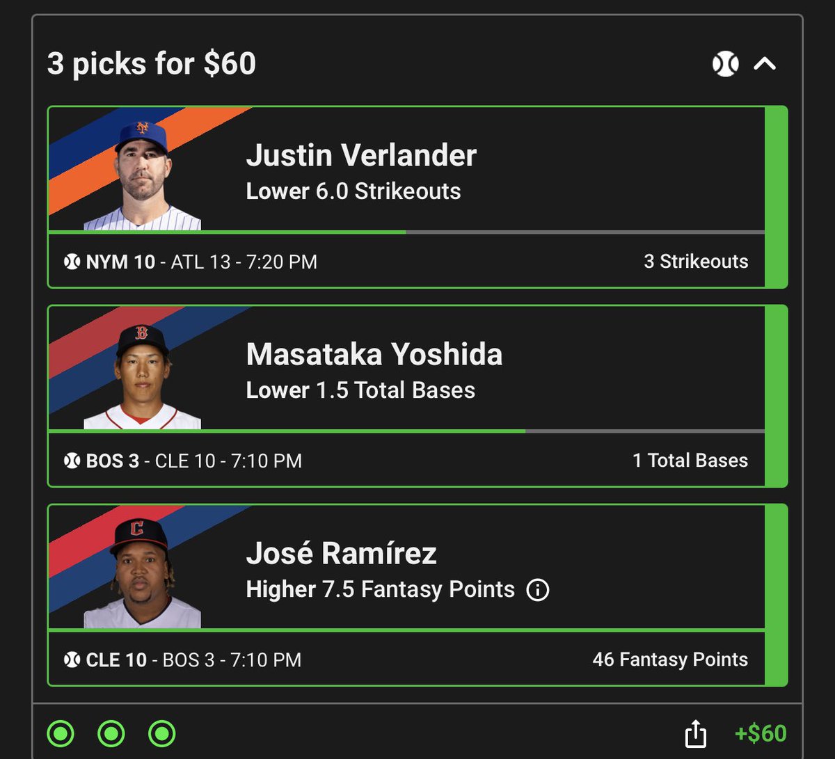 ItsBigJoeLive's tweet photo. Another @UnderdogFantasy CASH✅
This one provided by #TheCrew 🍻
My 🐐 Jose had 3 AB, 3HR today!
#clevelandforlife https://t.co/4PT8pvhtG0