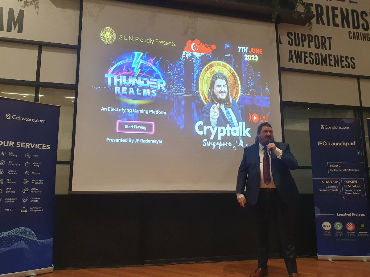 ttt_community's tweet photo. 🎙️ Thrilled to have Jean-Pierre Rademeyer, CEO &amp; Founder of @ttt_community, and CoinStore's Cryptalk event title sponsor, Cryptalk Singapore enthralls the audience with an engaging talk!🔥❤️ https://t.co/T7Ejl6ALG3