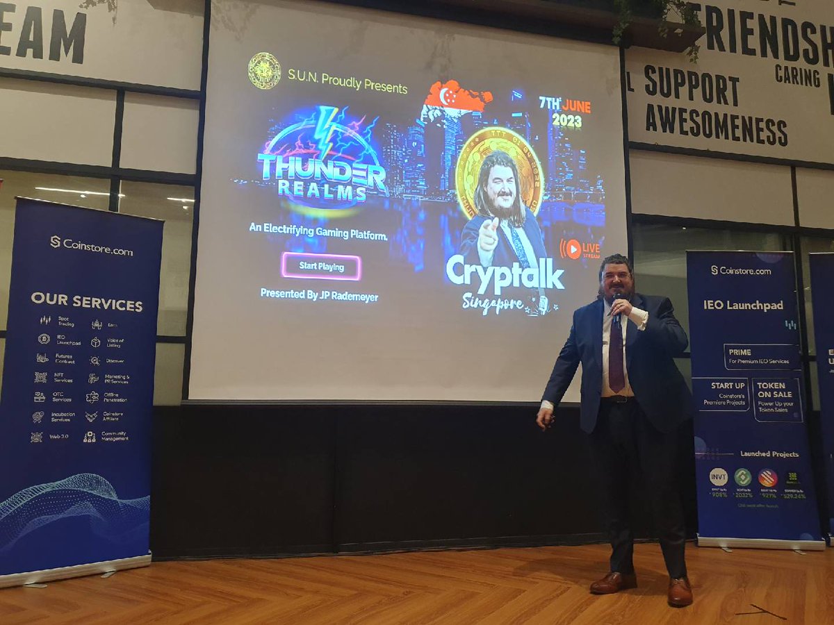 ttt_community's tweet photo. 🎙️ Thrilled to have Jean-Pierre Rademeyer, CEO &amp; Founder of @ttt_community, and CoinStore's Cryptalk event title sponsor, Cryptalk Singapore enthralls the audience with an engaging talk!🔥❤️ https://t.co/T7Ejl6ALG3