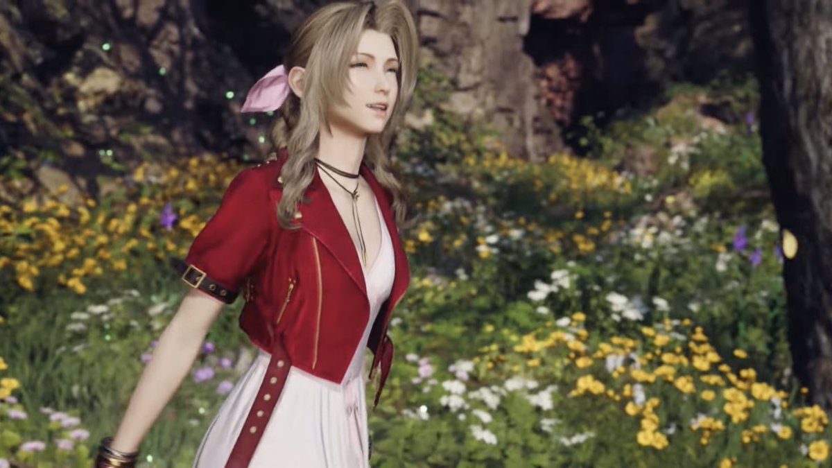 maybe i cried a little when she came on screen. she's so pretty i missed her badly i love you aerith gainsborough i love you