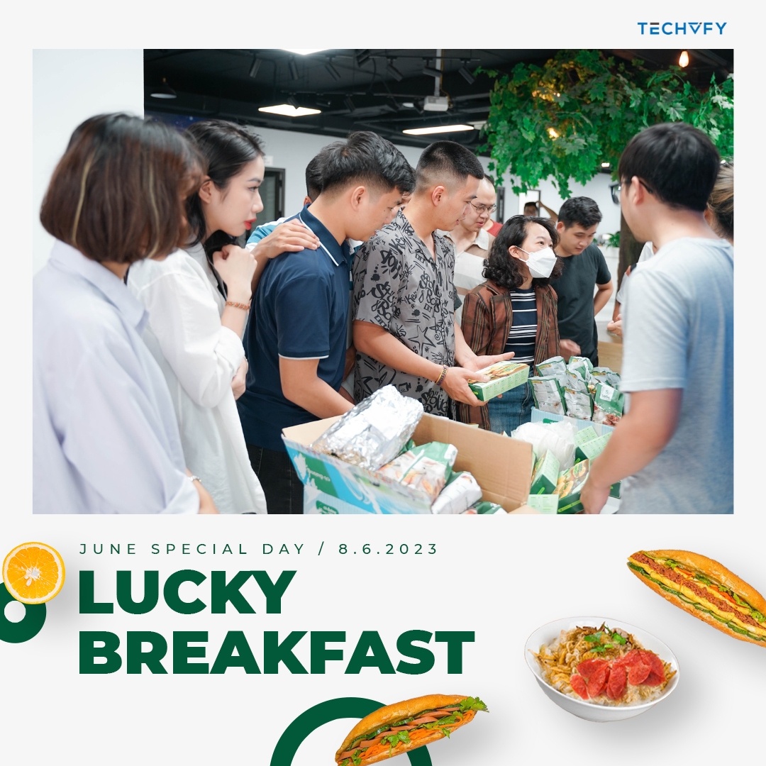 Techvify's tweet photo. LUCKY BREAKFAST
Starting a day with a balanced breakfast empowers our developers to conquer any coding challenge. 🚀
#techvify #luckybreakfast #teamspirit https://t.co/pFNVGmTs6a