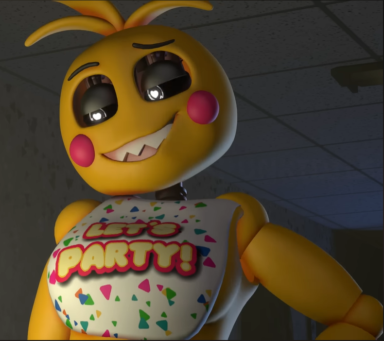 @ElbuenEchoes Toy chica es la única animatrónico que lleva ropa la cual es un short que para mi la hace ver muy sexy y los hombres la adoran.