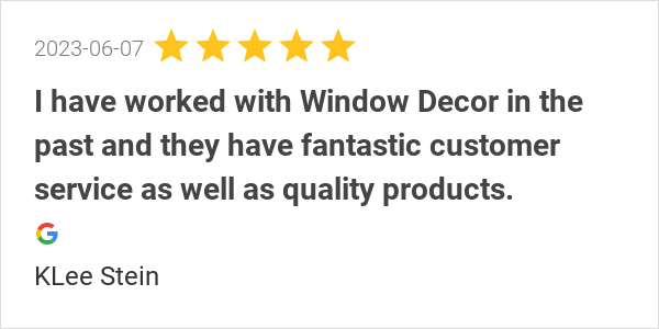 windowdecorusi's tweet photo. New 5.0-star Review: "I have worked with Window Decor in the past and they have fantastic customer service as... https://t.co/wxXmFy5vS2
