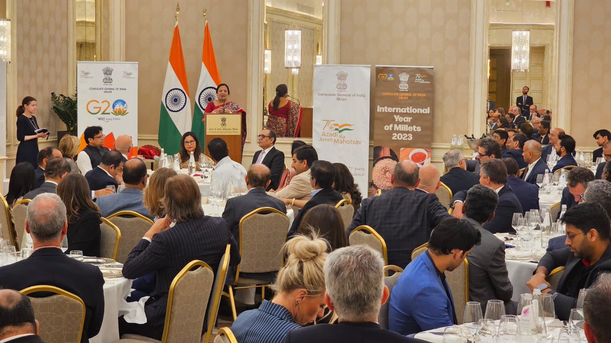 DarshanaJardosh's tweet photo. Attended the Welcome Dinner hosted by the Indian Embassy in Italy.

It was a pleasure to meet and have an insightful interaction with eminent personalities of Italy and the Indian Diaspora residing in Italy.

Exchanged ideas with the guests on a variety of topics and India's growing stature.

Hon'ble Prime Minister Shri @narendramodi ji's mantra of 'One World One Family' reverberated in every conversation and interaction.

@IndiainItaly  @ItalyinIndia