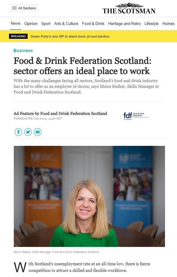 Making the case for working in Scotland's food and drink sector - Moira Stalker of <a href="/FDFScotland/">FDFScotland</a> in the <a href="/TheScotsman/">The Scotsman</a>   
#SFDSkills #FeedingWorkforceSkills
scotsman.com/business/food-…