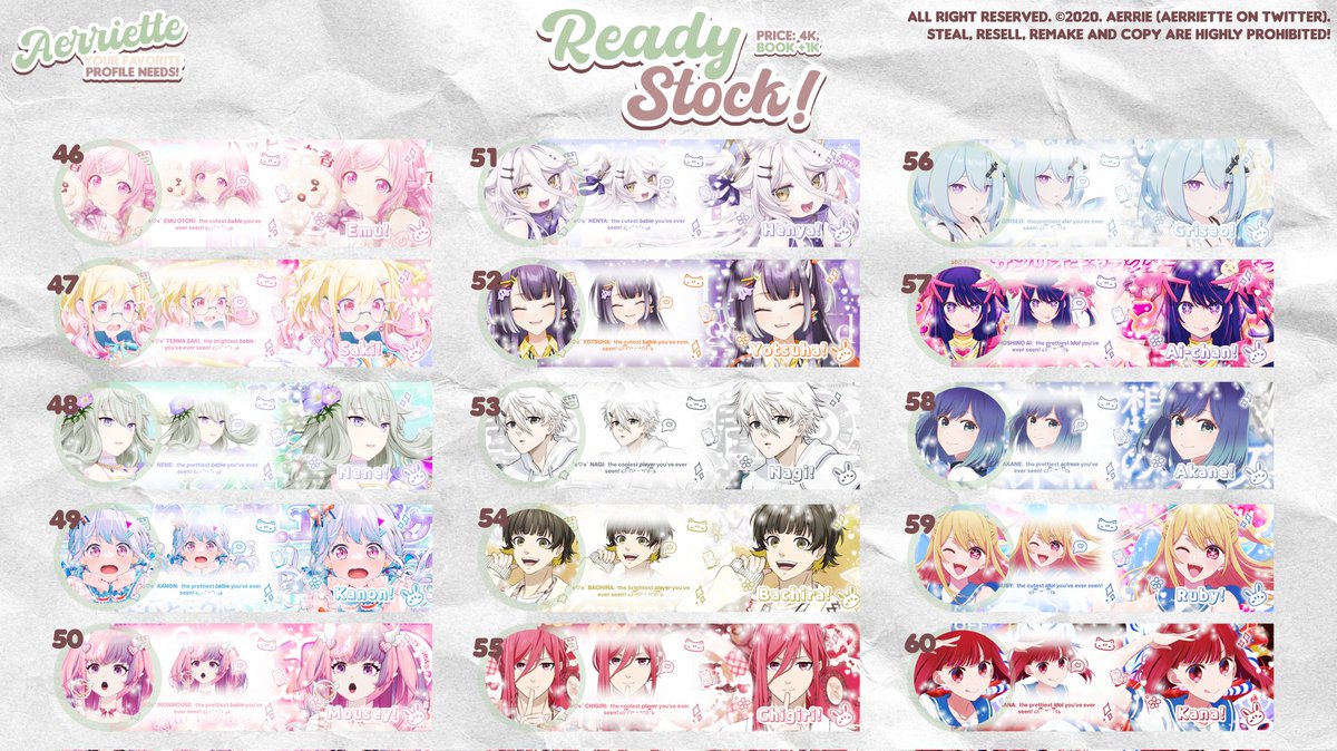 aerriette's tweet photo. ✮. rts are highly appreciated! ૮ • ﻌ - ა

hii, aerrie bawain banyak leot rs: hsr, genshin, hi3, bllk, onk, vtuber, pjsk, dll! harganya cmn 4k aja, bisa ditake dri skrg dgn fee +1k. payment via all e-wallet + qris! yuk jajaaan, jangan smpe kehabisan c:

#zonaba #zonauang https://t.co/jC7hubCu5X