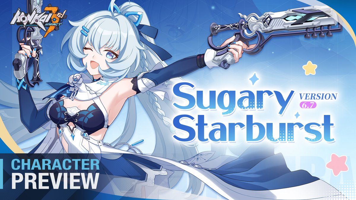 HonkaiImpact3rd's tweet photo. Shigure Kira Sugary Starburst Battlesuit Preview
>>https://t.co/yTM2umqXu9

New SP battlesuit Sugary Starburst for Shigure Kira will be playable in v6.7! 

Voice Artist:
Shigure Kira: 宋媛媛

#HonkaiImpact3rd
#SugaryStarburst
#ShigureKira https://t.co/NfOcoiQC7L