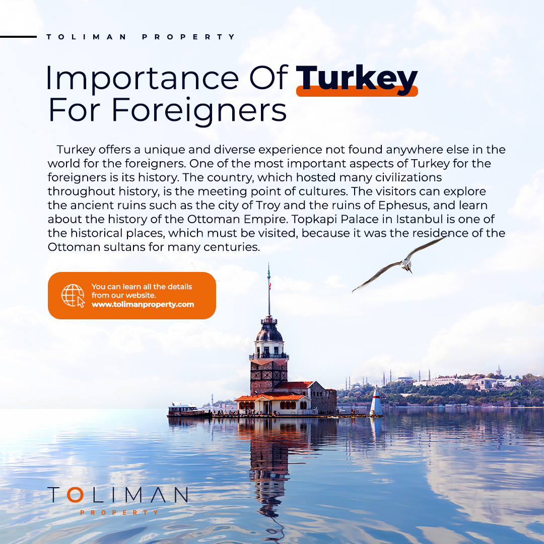 TolimanProperty's tweet photo. Importance Of Turkey For Foreigners
Turkey offers a unique and diverse experience not found anywhere else in the world for the foreigners. One of the most important aspects of Turkey for the foreigners is its history....

#realestate #realestateinturkey #turkishcitizenship https://t.co/QqS04gXZ8O