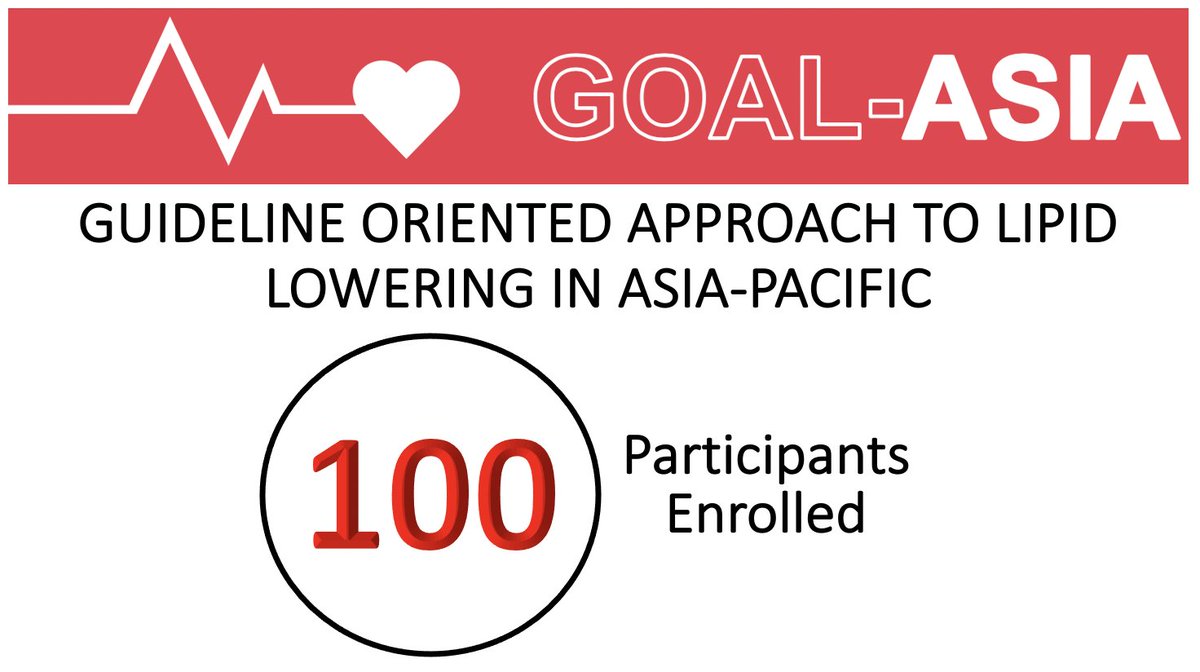 The GOAL-ASIA Trial (evaluating if a multifaceted patient & clinician intervention can increase the proportion of patients reaching LDL-C targets) just recruited its 100th participant! A big thanks to everyone who contributed to reaching this milestone! 🎉