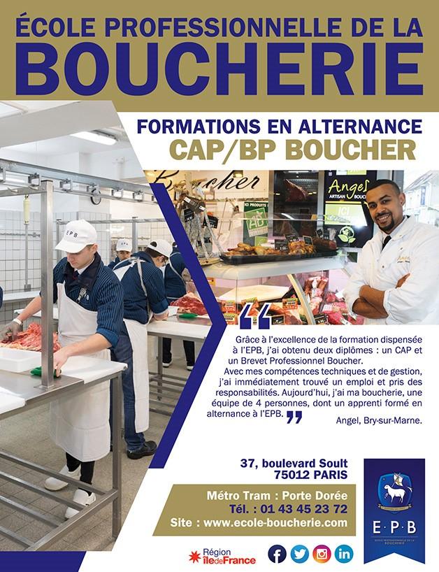 87,5% de nos apprentis effectuent une poursuite d'études ou trouvent un emploi dans les 3 mois suivant leur formation. Faites comme Angel, prenez en main votre avenir et inscrivez vous à l'EPB sur ecole-boucherie.com