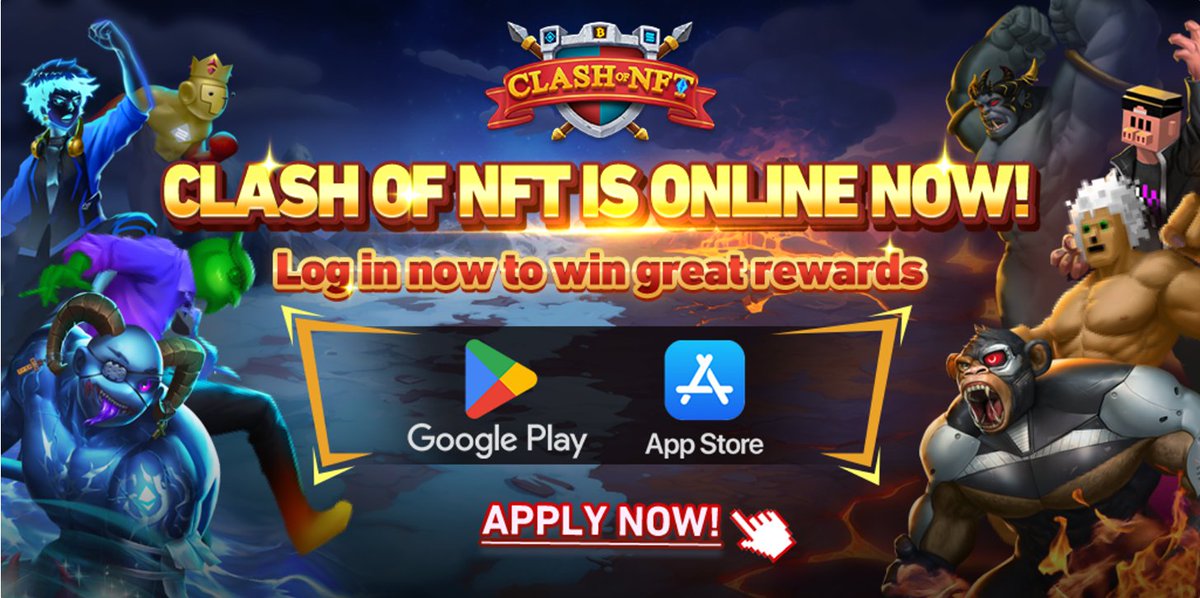 Dear #CON fam!

👾So excited to announce that Clash Of NFT gaming is finally online!

👏Thank u all so much for ur patience all this time! We'll show you that it's all worth it with the best game experience!

😈Are you ready for the new challenge?
Click: gleam.io/KfgfU/clash-of…